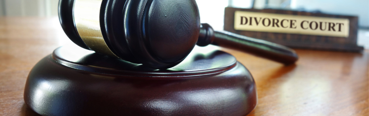 Gavel with Divorce Court name plate